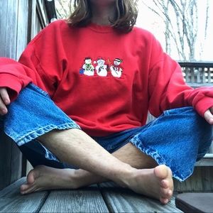 Red Snowmen holiday sweatshirt